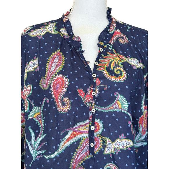 Talbots Plus blue paisley tunic, X, bohemian, vintage inspired, soft romantic - Picture 4 of 6